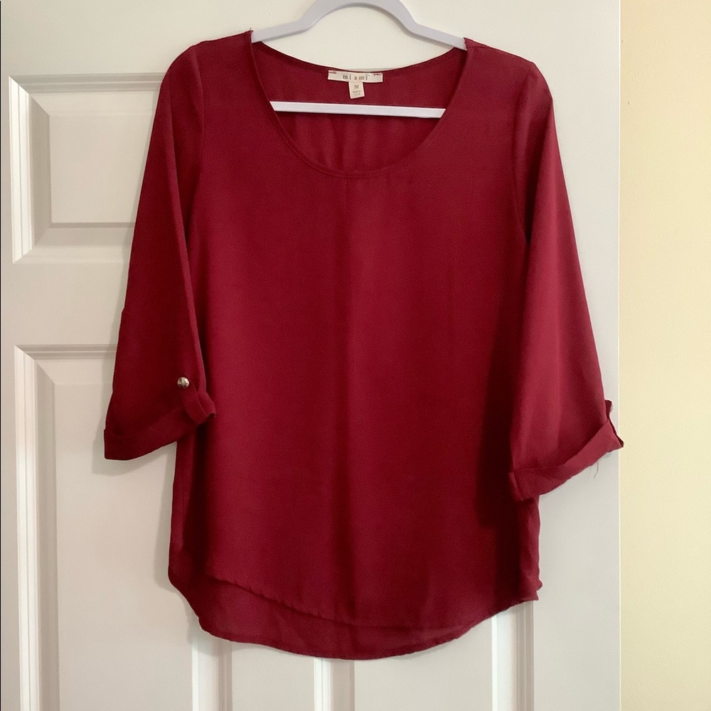 Maroon 3/4 sleeve top